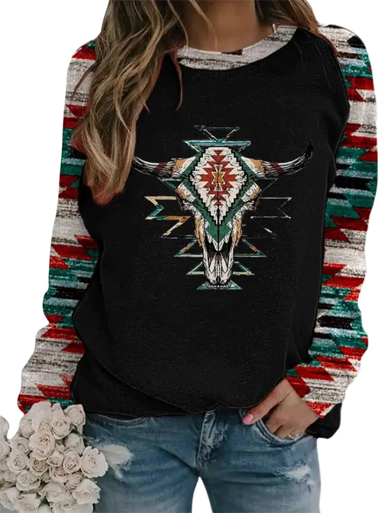 Cowgirl Aztec Graphic Sweatshirt