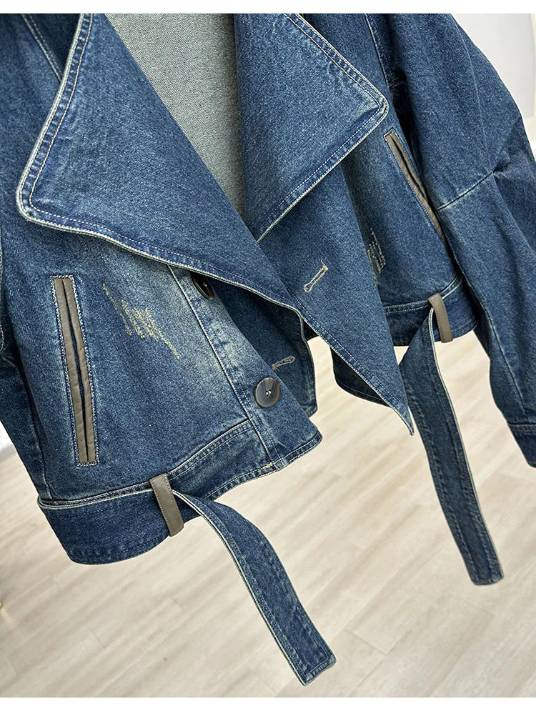 Chic Retro Blue Denim Jacket