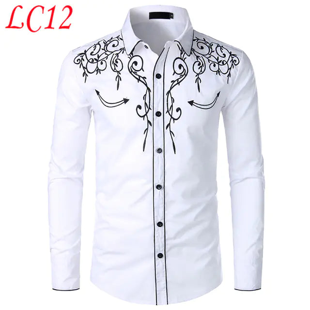 Slim-Fit Embroidered Western Shirt