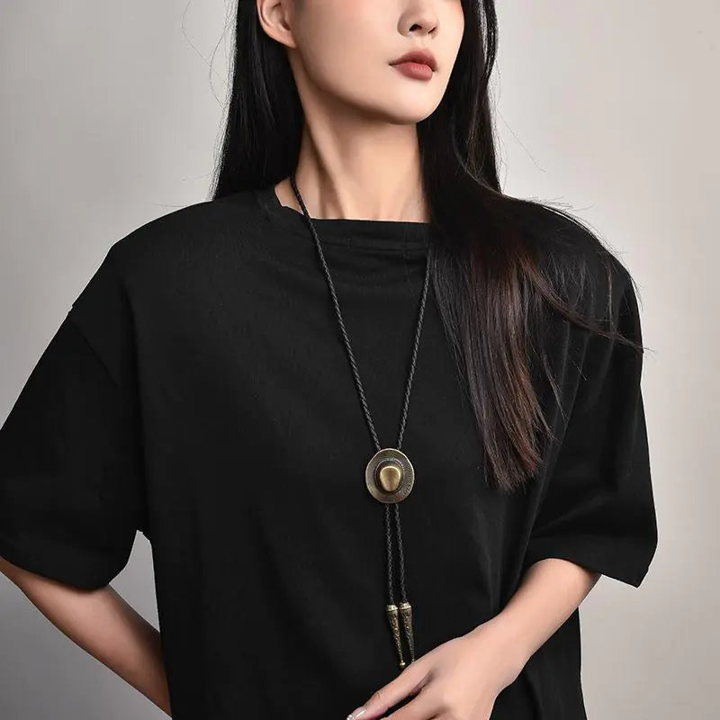 Bohemian Western Leather Necklace - Bold Unisex Accessory