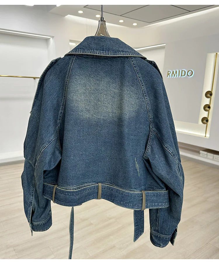 Chic Retro Blue Denim Jacket