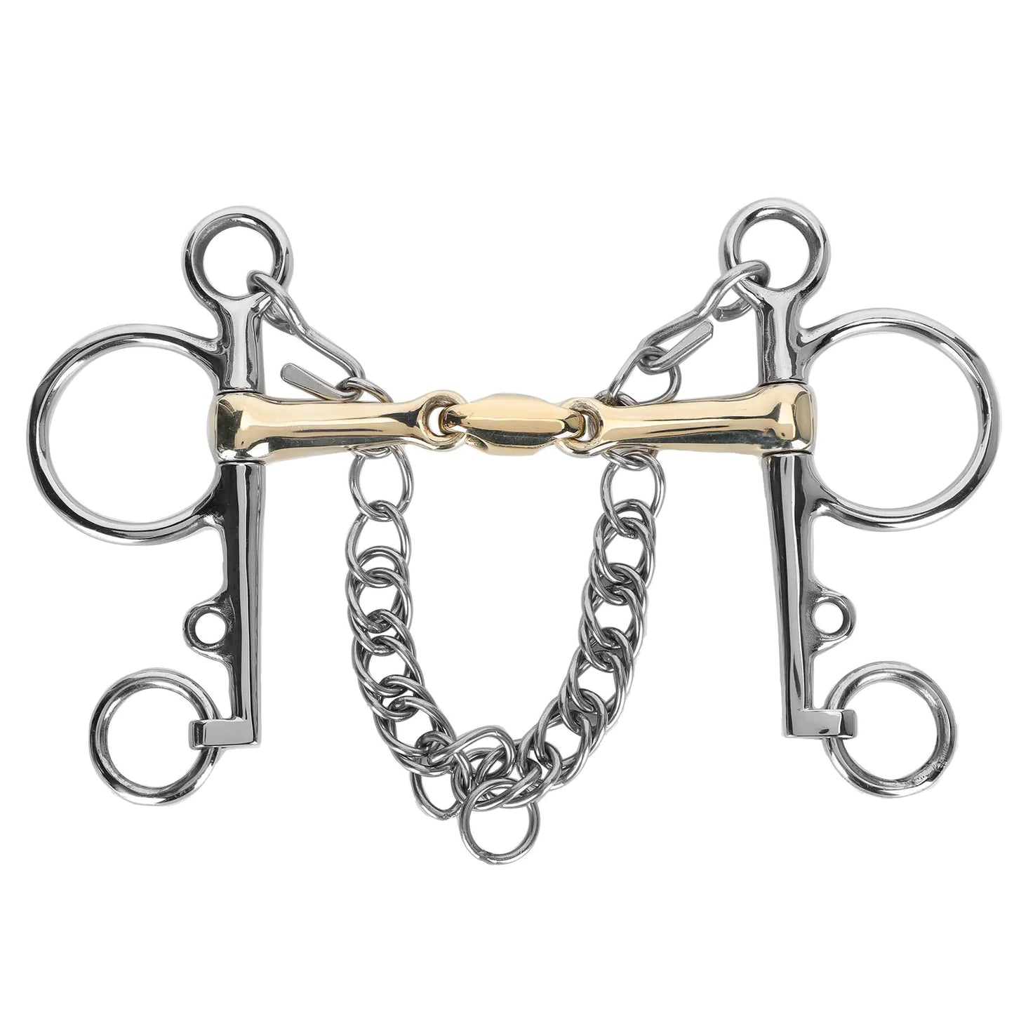 EVTSCAN Horse Bits Snaffle Stainless Steel Pelham Bit Accessory with Jointed Silicon Brass Connector Horse Riding Accessory for Equestrian Beginner (5inch Mouth)