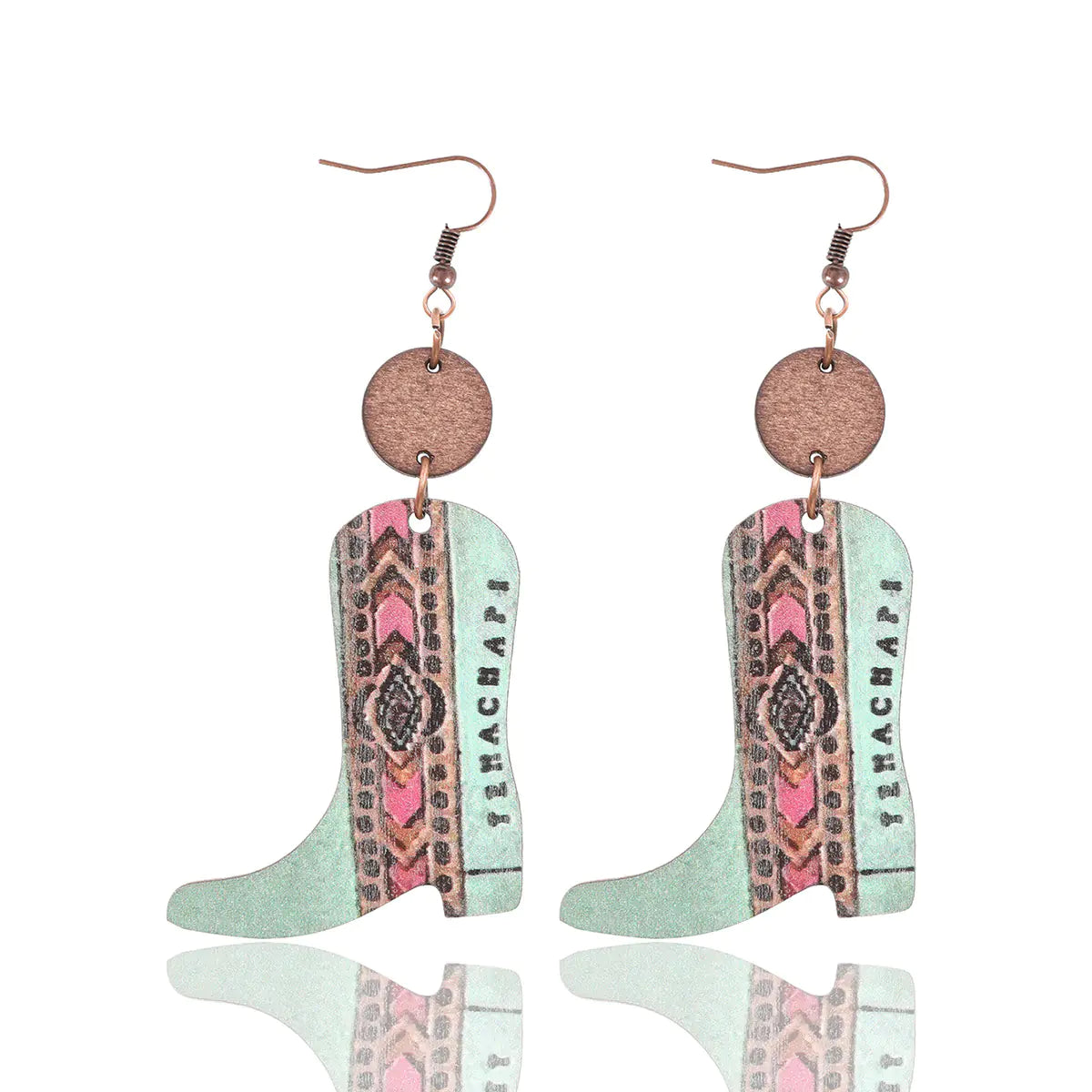 Vintage Floral Wood Earrings
