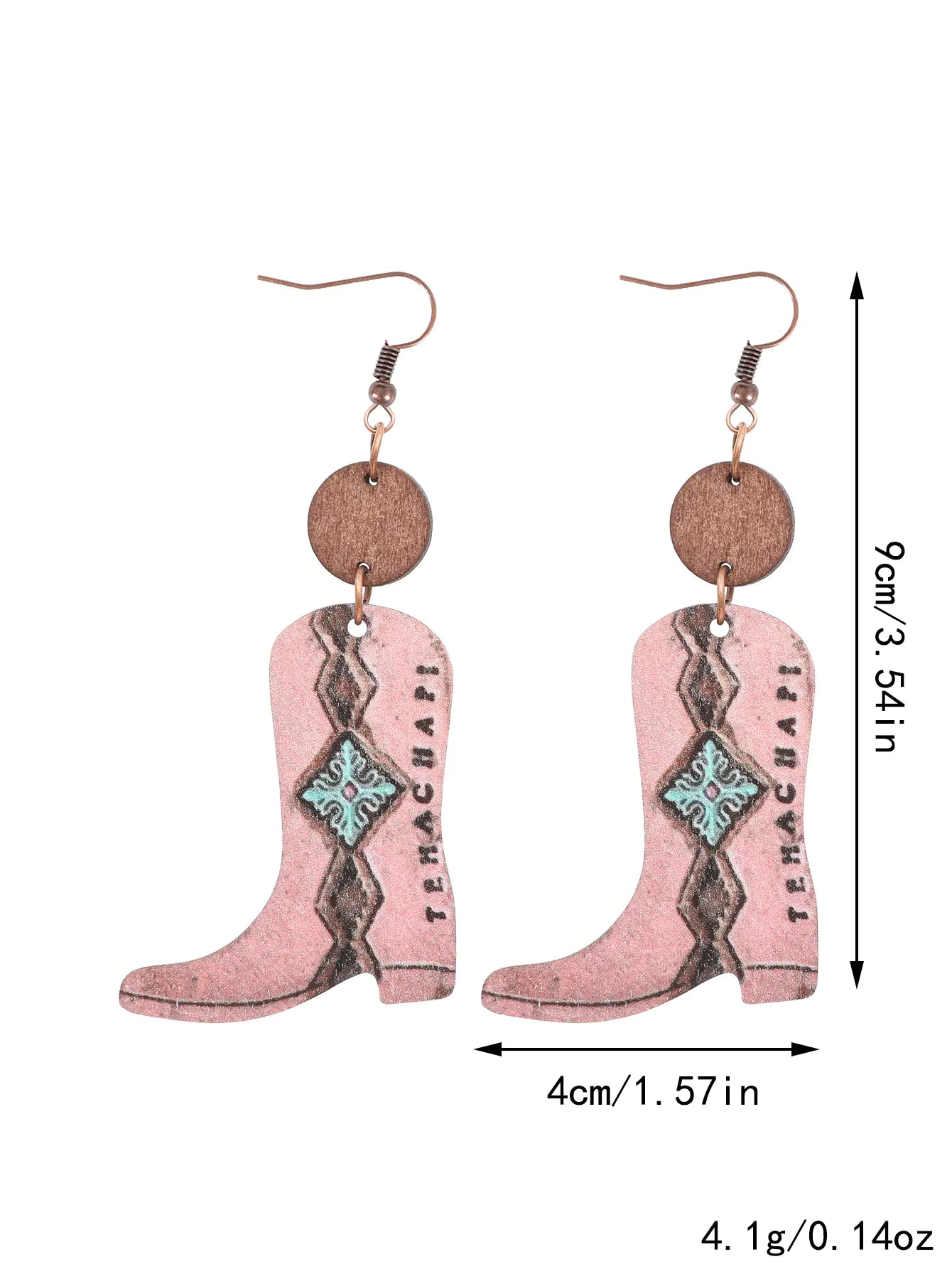 Vintage Floral Wood Earrings