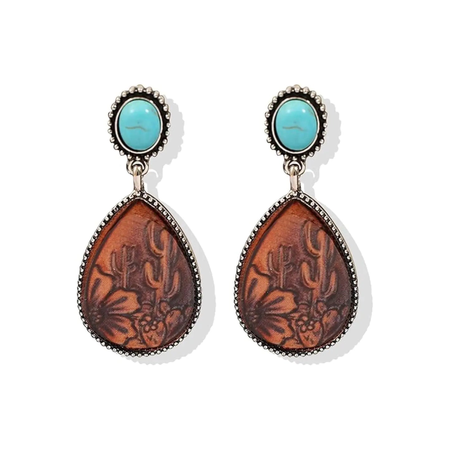 Western Turquoise Dangle Earrings