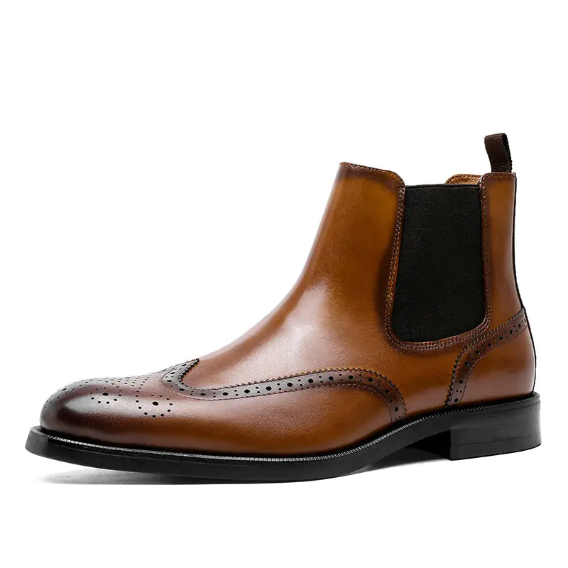 Men's Rugged Leather-Tipped Western Boots