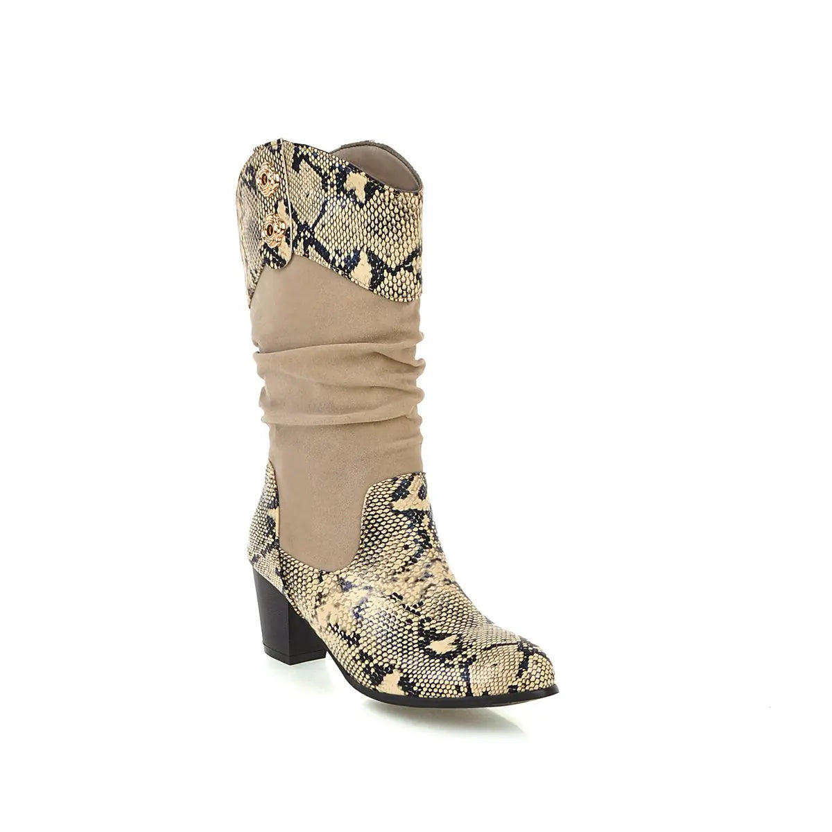 Serpentine Suede Cowboy Boots