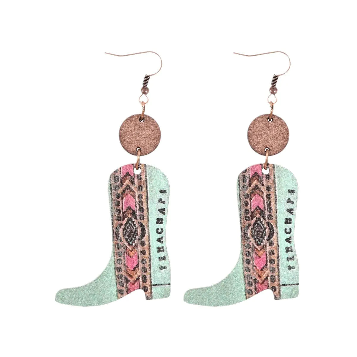 Vintage Floral Wood Earrings