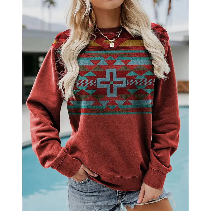 Retro Western Women's Hoodie - Chic Pullover