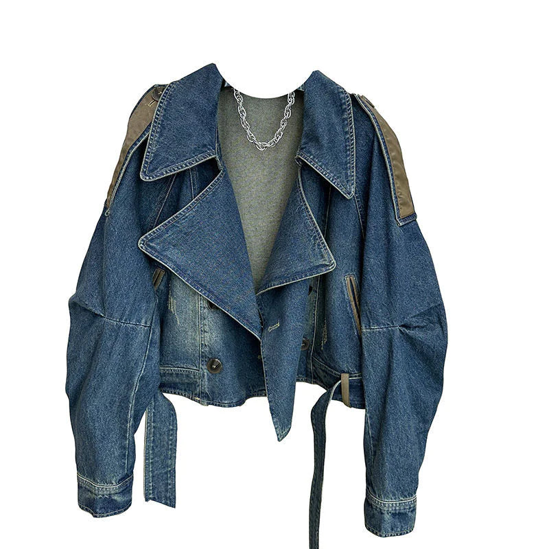 Chic Retro Blue Denim Jacket