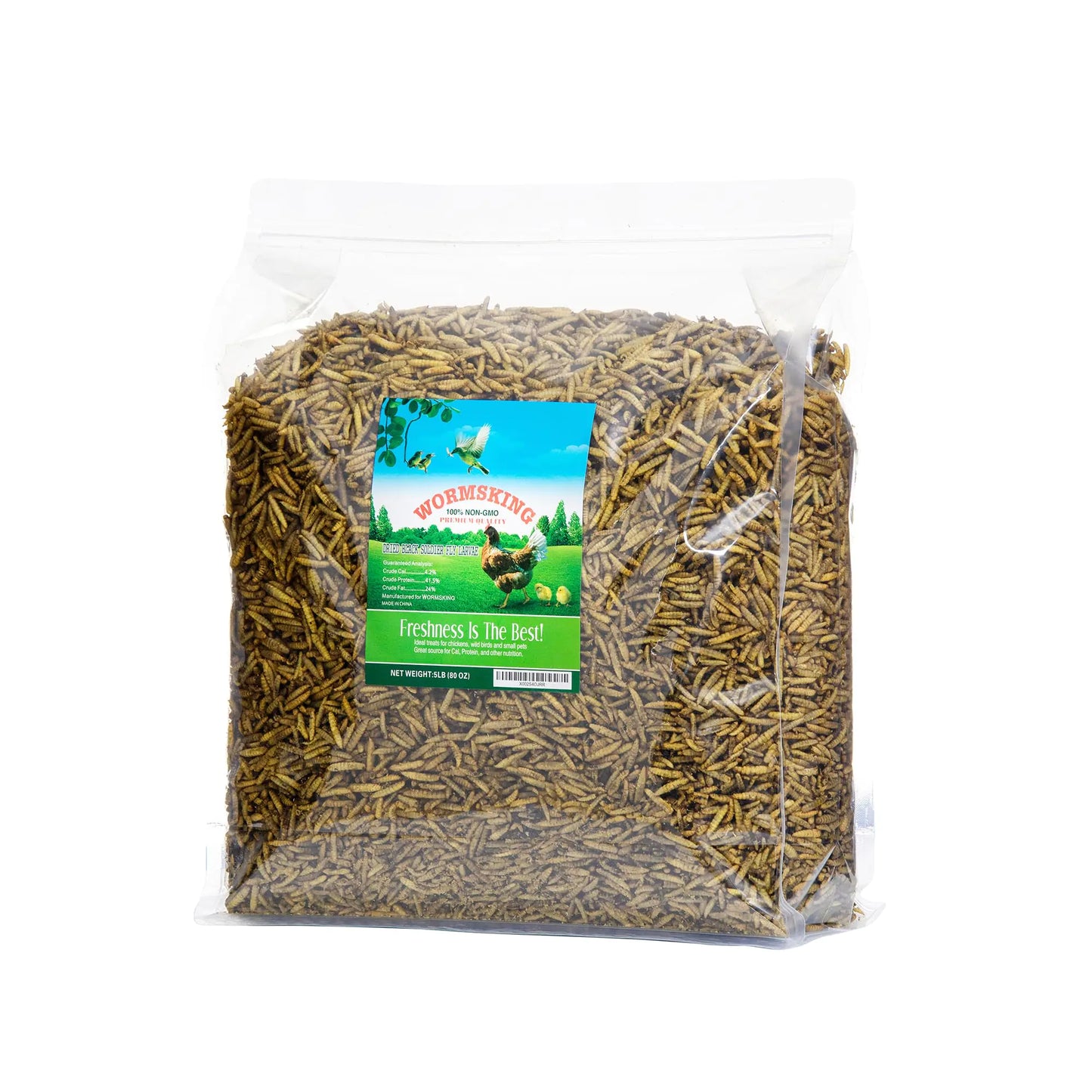 WORMSKING 5LB Dried Black Soldier Fly Larvae