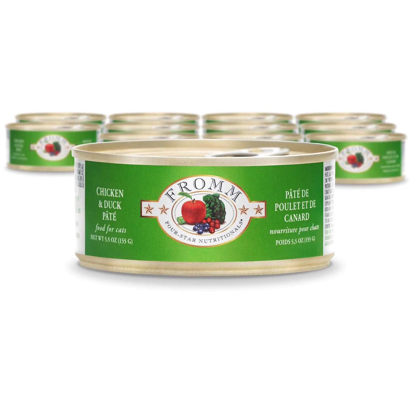 Fromm Four-Star Nutritionals Chicken & Duck Pate Cat Food - Premium Wet Cat Food - Chicken Recipe - Case of (12) 5.5 oz Cans