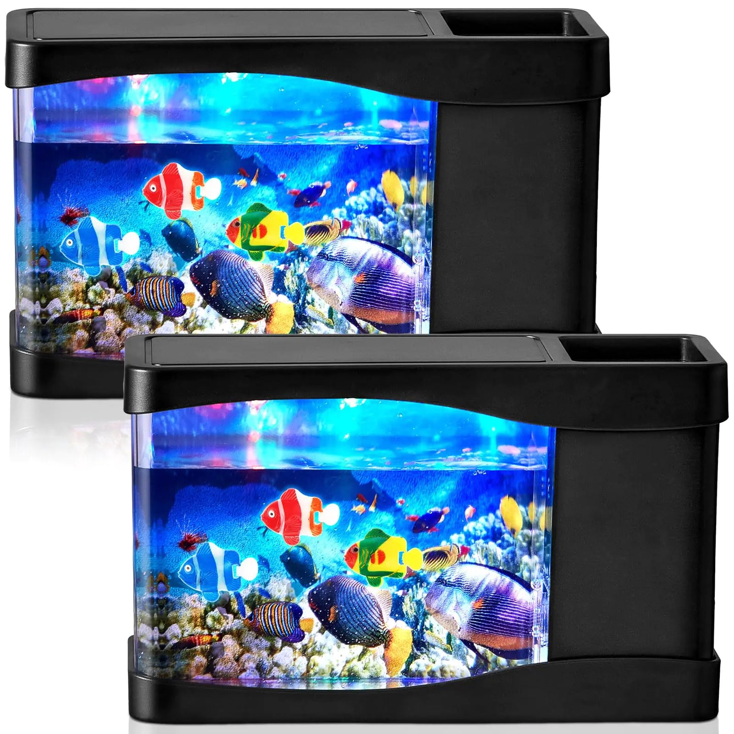 OceanScape Mini Artificial Aquarium Dual Set with LED