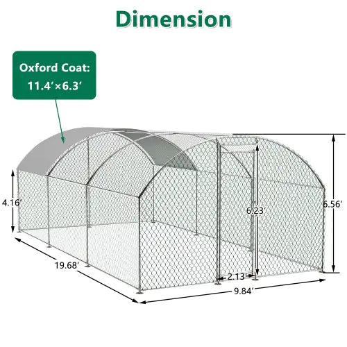 Spacious Metal Chicken Coop with UV Protection Cover