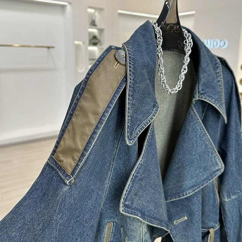 Chic Retro Blue Denim Jacket