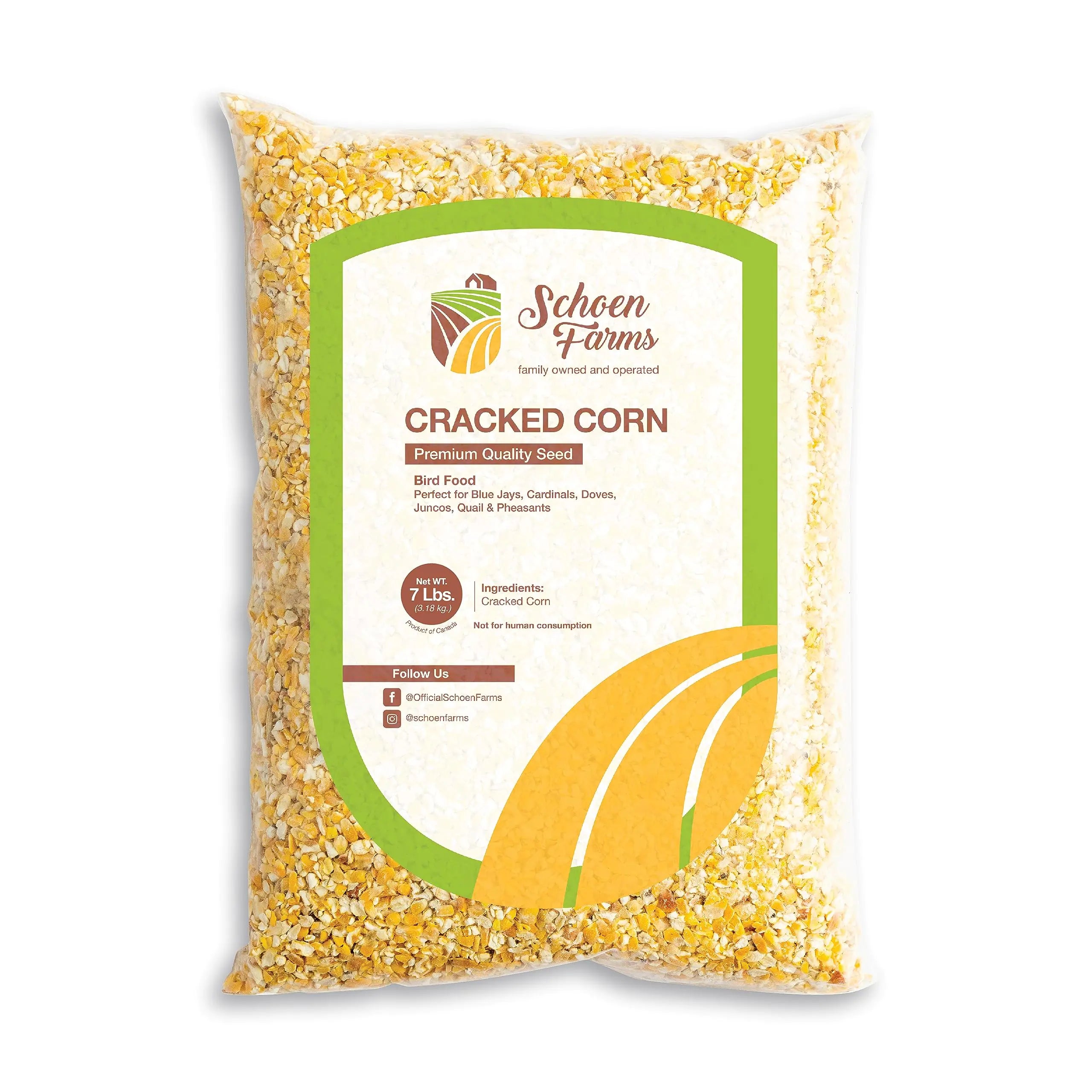 Schoen Farms Premium Cracked Corn Bird Feed (7 LBS)