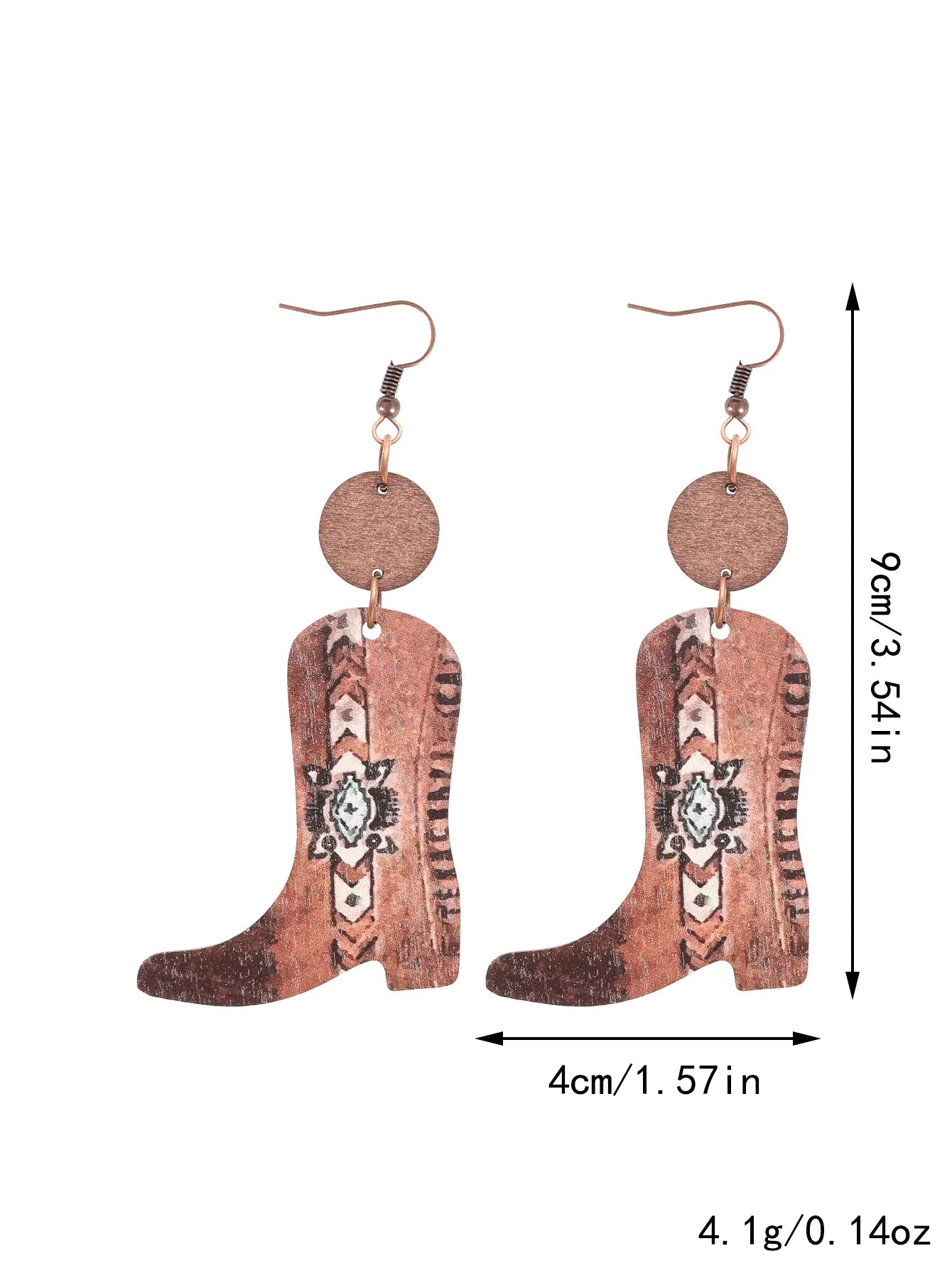 Vintage Floral Wood Earrings