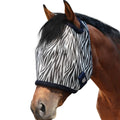 Harrison Howard All Round Mesh Horse Fly Mask UV Protective with Fleece Padded Edging and Fun Prints Forelock Opening Design Mask for Horse Zebra Medium