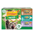 Purina Friskies Indoor Cat Food 24ct VP - (Chicken and Turkey Casserole Saucy Seafood Bake Homestyle Turkey Dinner) - (Pack of 24) 5.5 oz. Cans