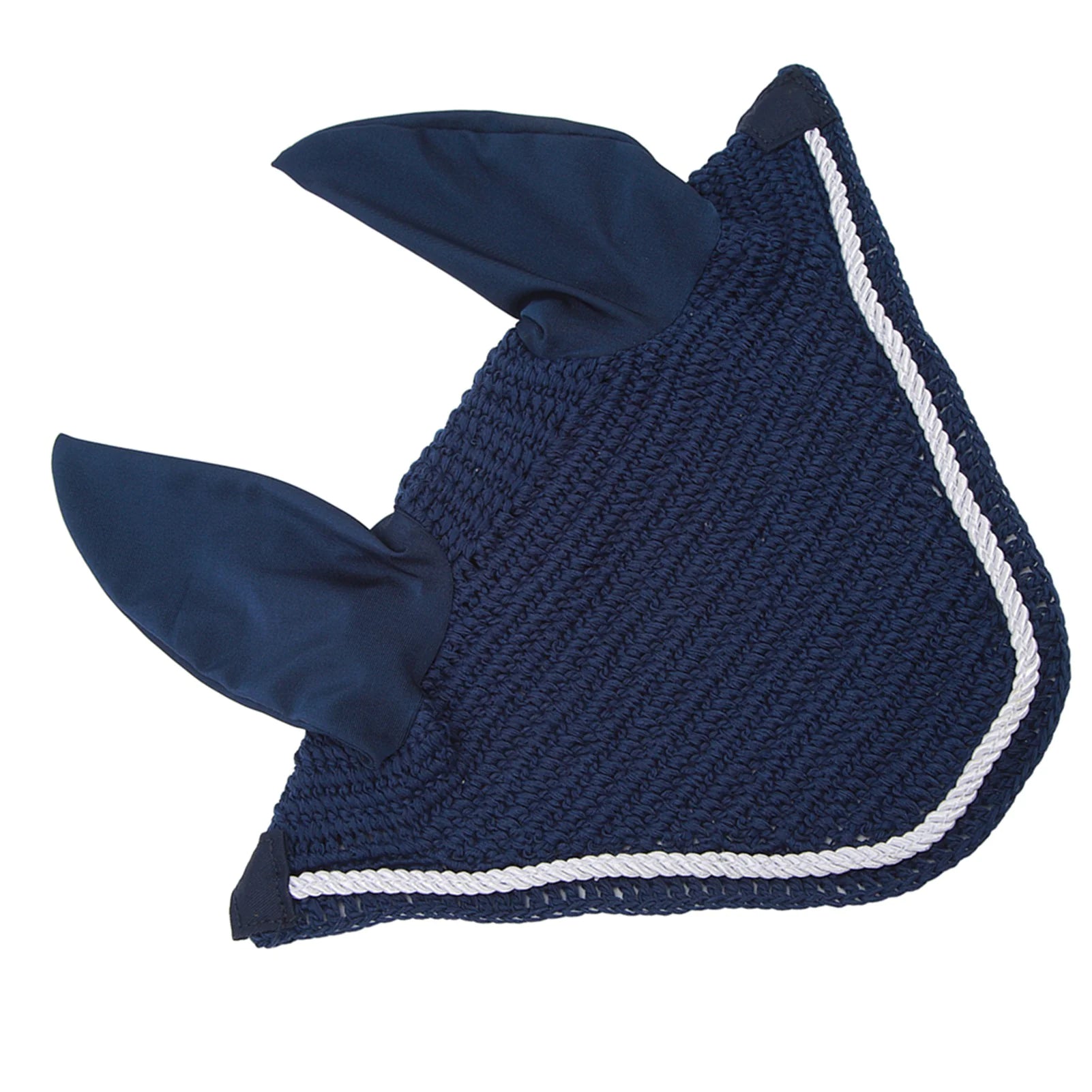 Navy Blue Hand-Crocheted Horse Ear Net