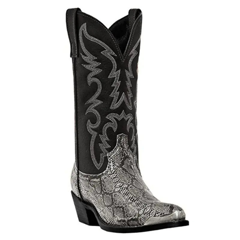 Twin Flame Snake Print Cowboy Boots