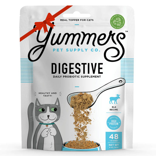 Yummers Premium Digestive Supplement for Cats Daily Probiotic Supplement Elk Recipe 4 oz. - Cat Food Toppers - Cat Food Supplement Toppers - Cat Food Topper Supplement - Cat Probiotics