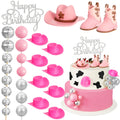 Pink Cowgirl 26pc Cake Topper Set for Western Parties