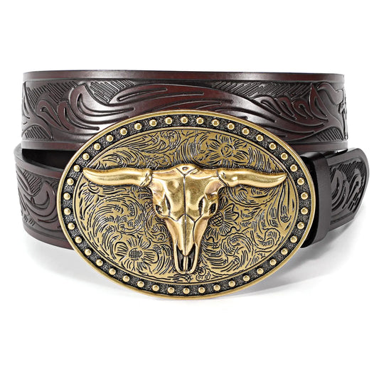 WestRode Bull Buckle Cowboy Belt