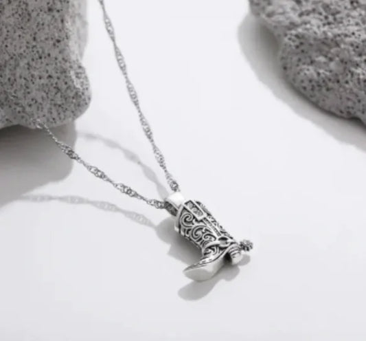 Vintage Western Boot Charm Necklace