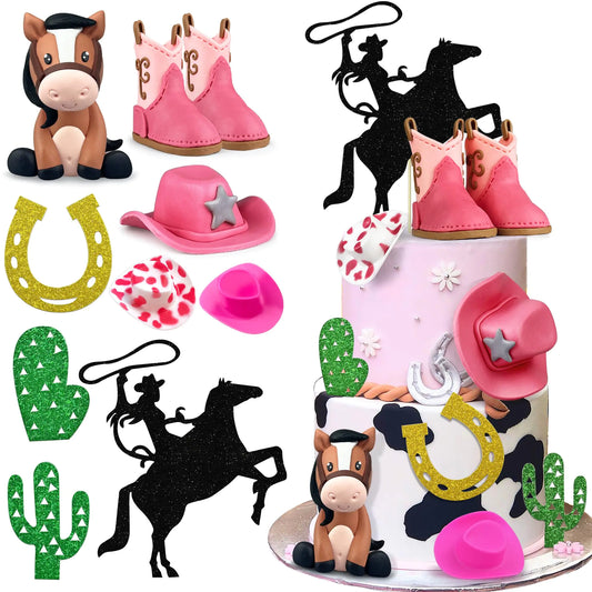 Western Cowgirl Cake Toppers Set