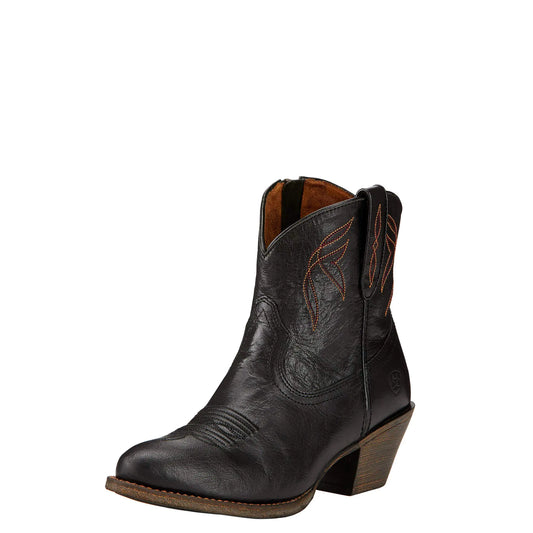 ARIRC Womens Classic Western Ankle Boot Old Black 9.5
