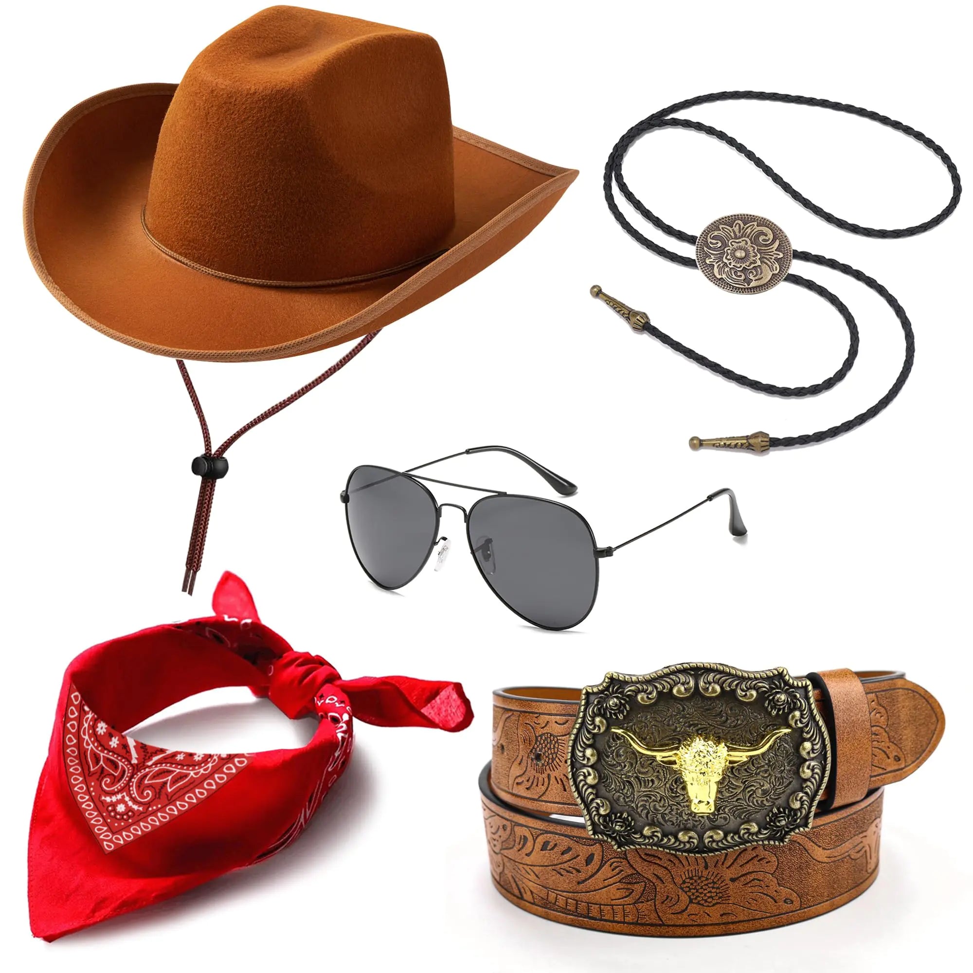 RIOSO Cowboy Outfit for Men Western Outfits Accessories Cowboy Costume Halloween Cosplay