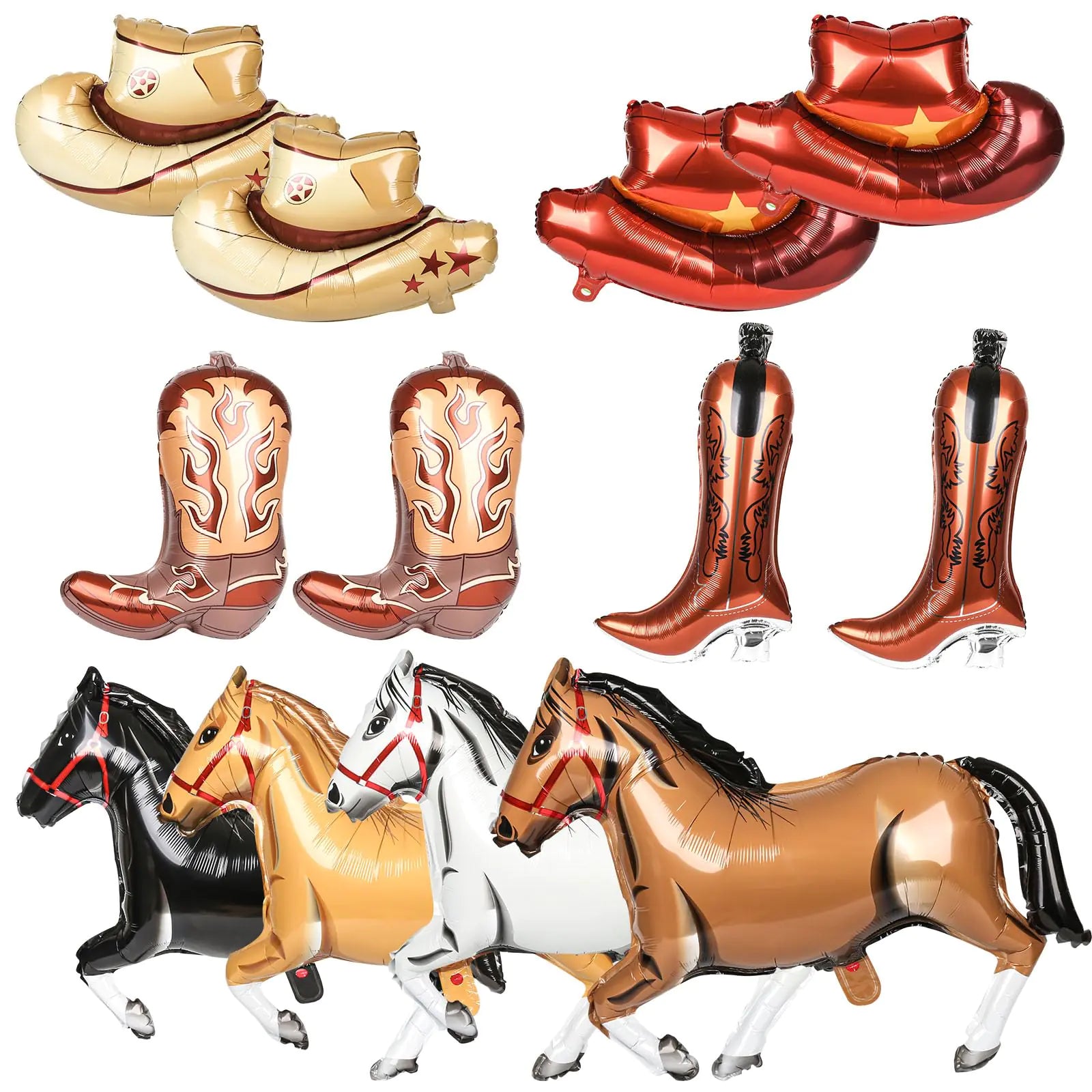 Wild West Balloon Ensemble - 12 Cowboy Theme Decor