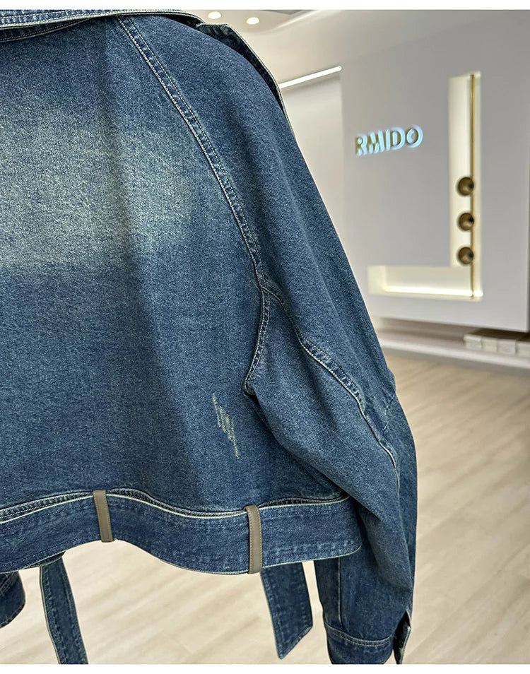 Chic Retro Blue Denim Jacket