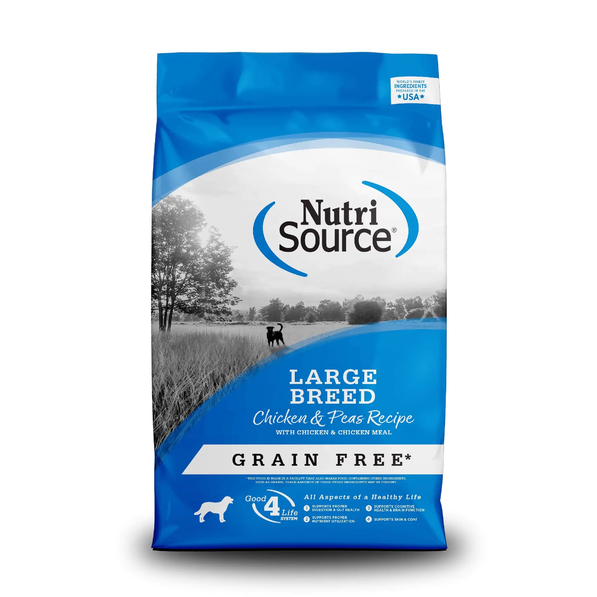 NutriSource Grain Free Dry Dog Food for Large Breeds Chicken and Peas 26LB