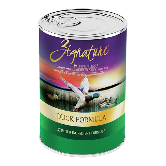 Zignature Duck Formula Wet Dog Food 13oz case of 12