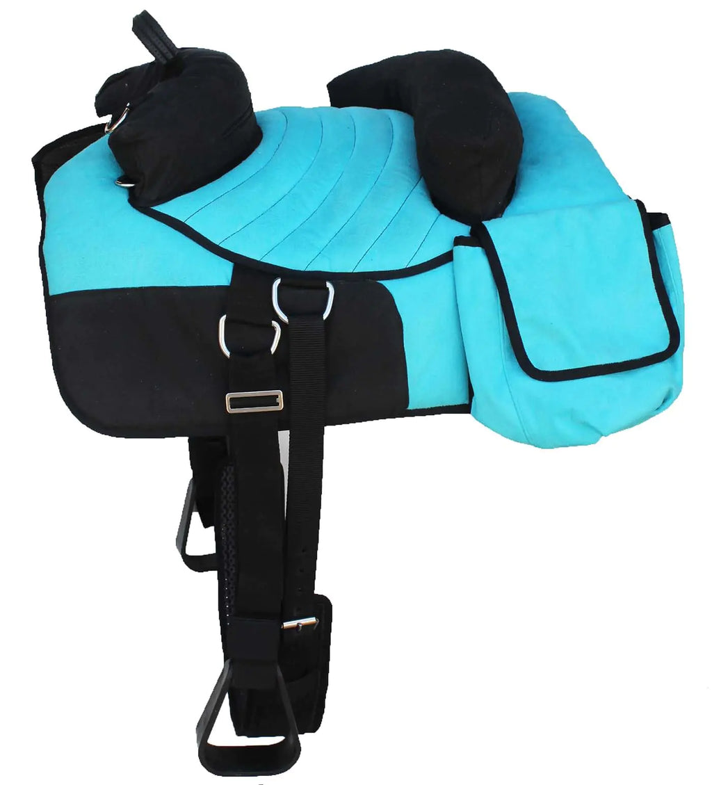 CHALLENGER Horse Western Turquoise Deluxe Bareback Trail Saddle Pad w/Pockets 39TS07TR