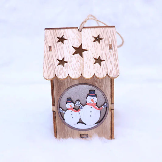 LED Wooden Christmas Light-Up House