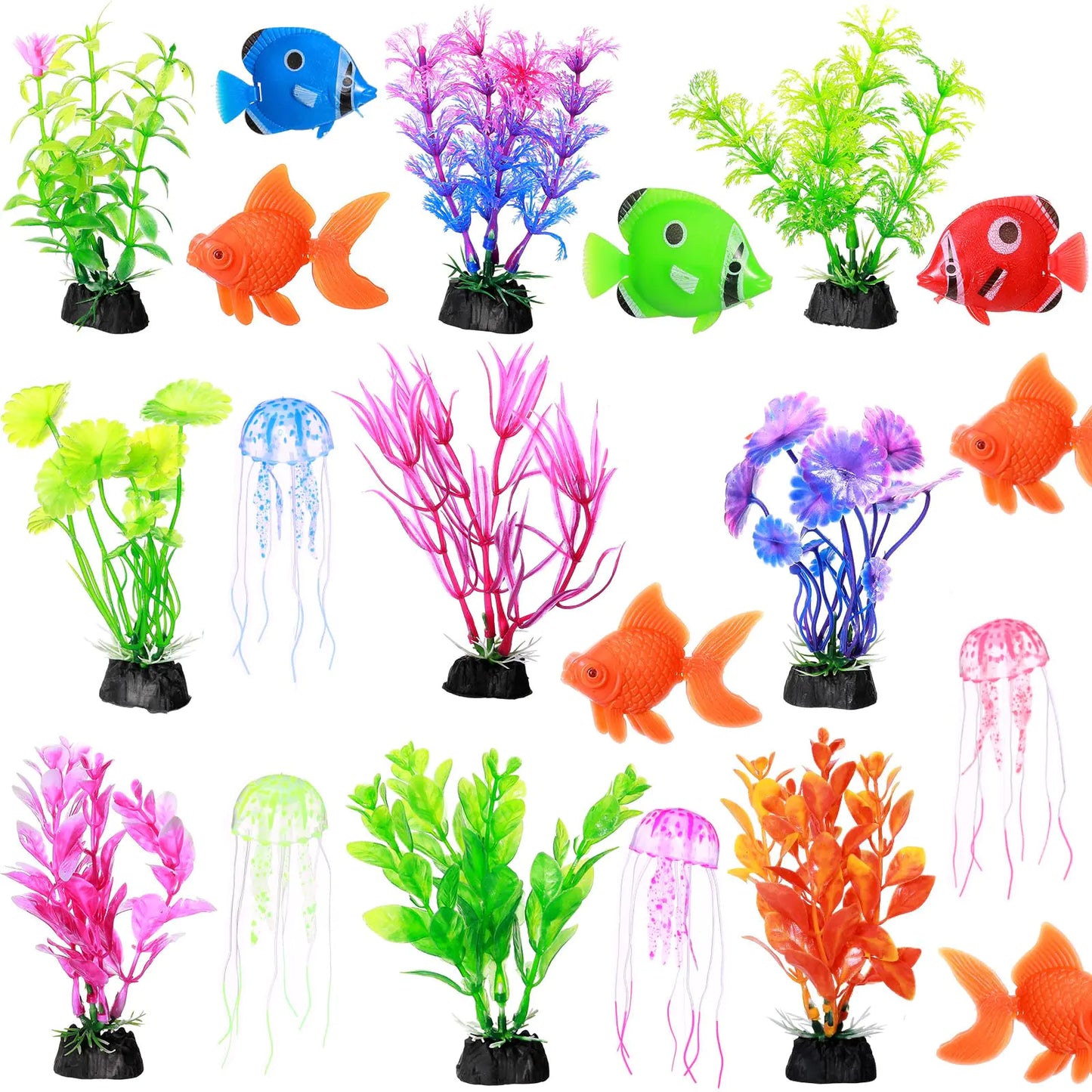 AquaDecor 50-Piece Synthetic Aquarium Set