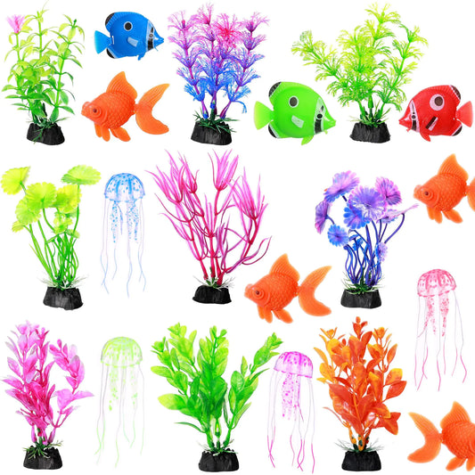 AquaDecor 50-Piece Synthetic Aquarium Set