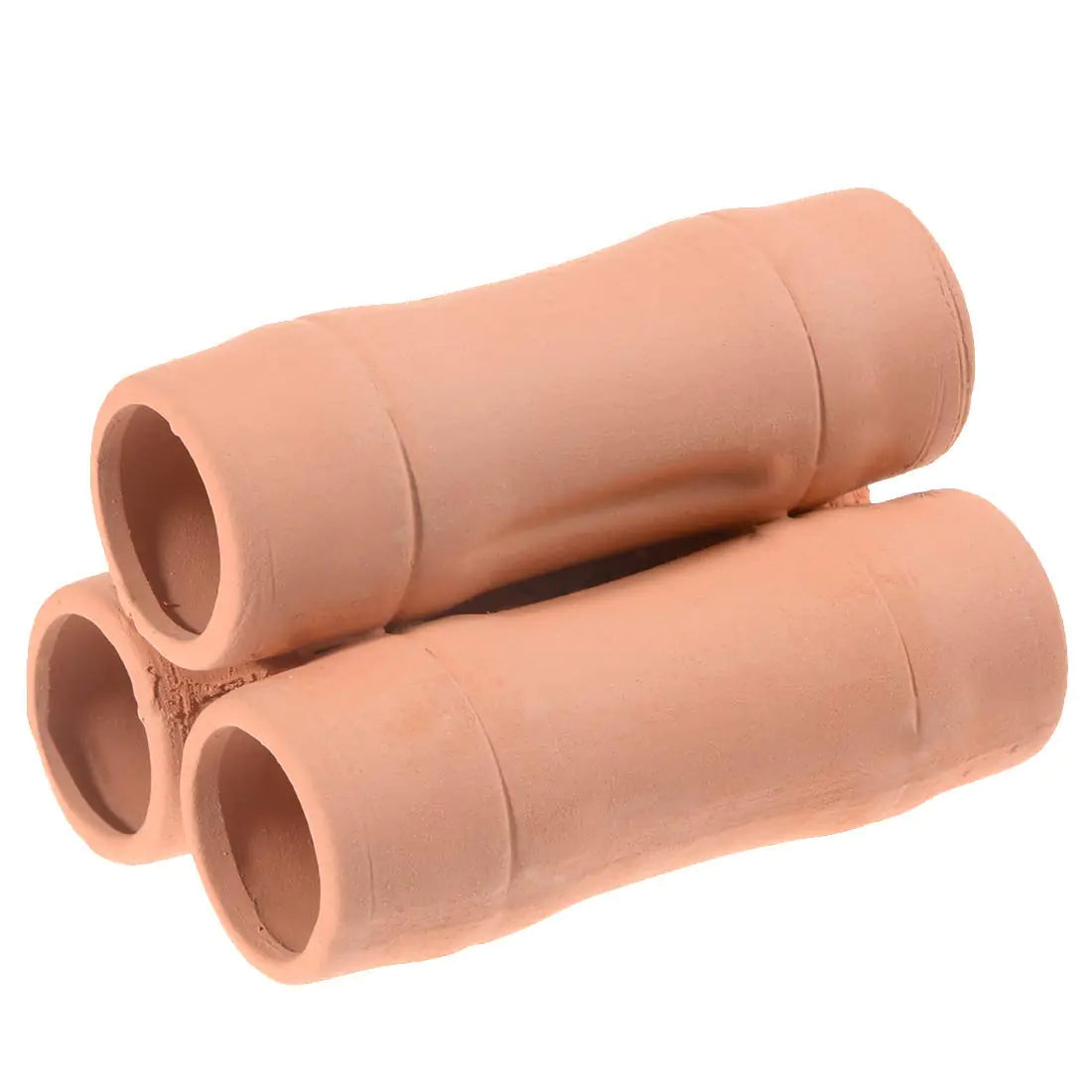 Ceramic Shrimp Shelter Tube with Fish Ornaments