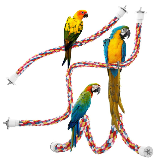 Jusney 33-inch Cotton Rope Parrot Perch