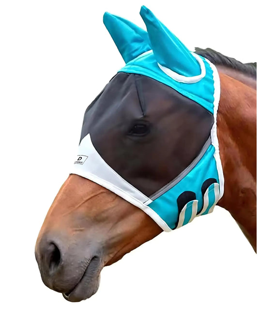 DECHIAUS Horse Fly Mask - Fly Masks for Horses with Ears Horse Sunscreen Sunscreen for Horses UV Fly Mask for Horses Horse Fly Mask UV Protection Cattle Fly Mask Fly Masks for Horses Fly Mask