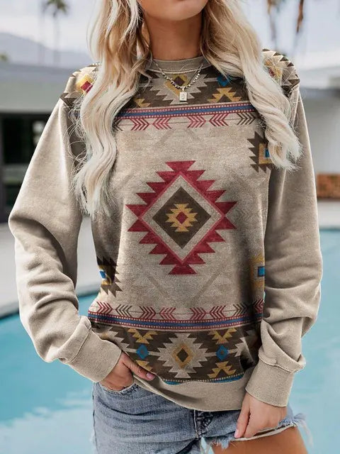 Retro Western Women's Hoodie - Chic Pullover