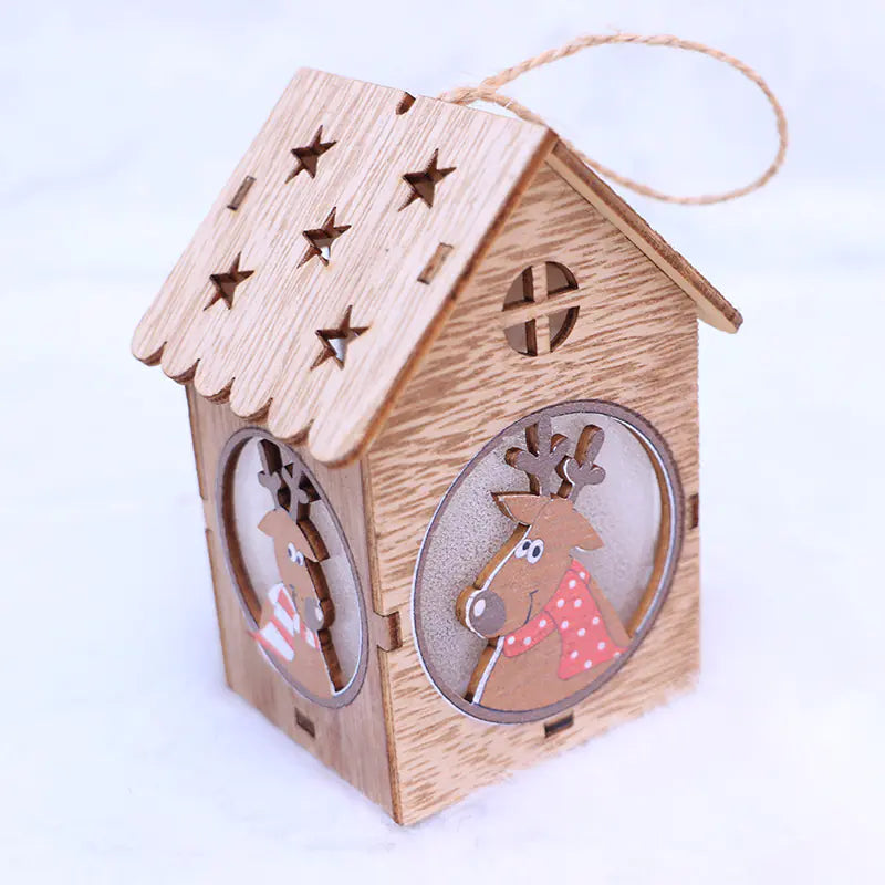 LED Wooden Christmas Light-Up House