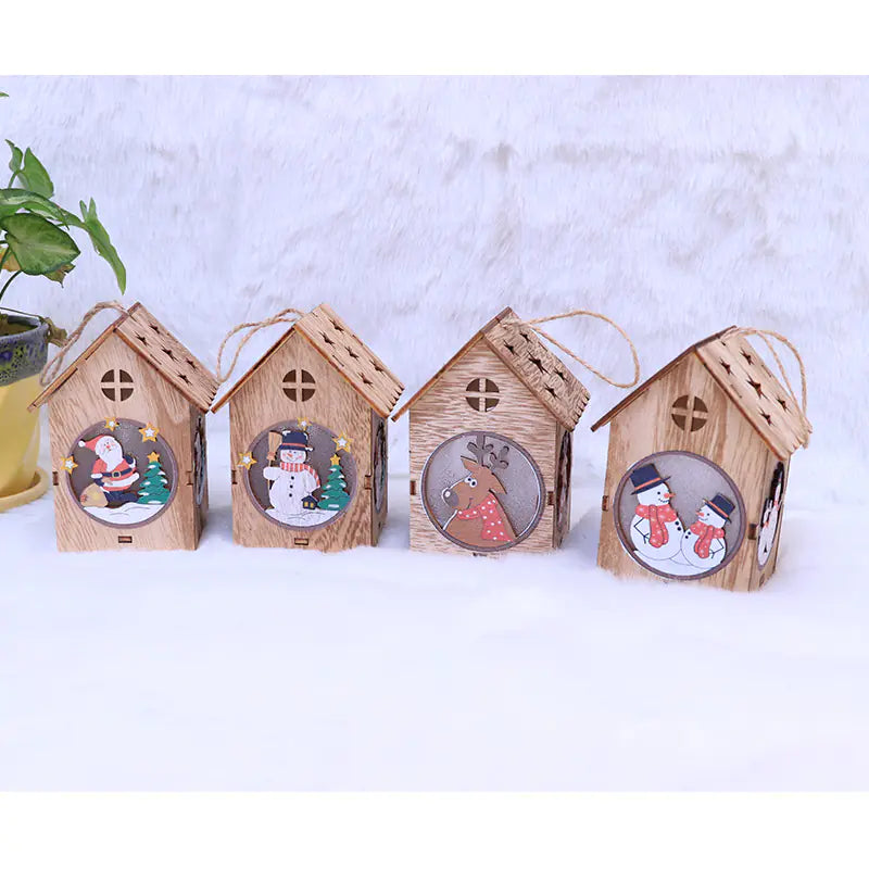 LED Wooden Christmas Light-Up House