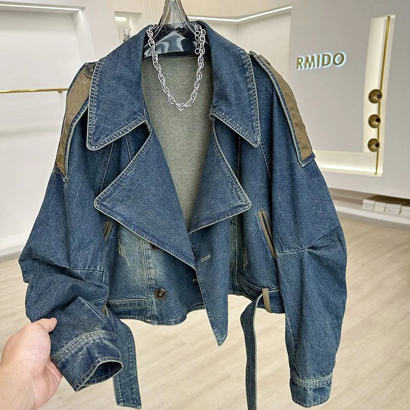 Chic Retro Blue Denim Jacket