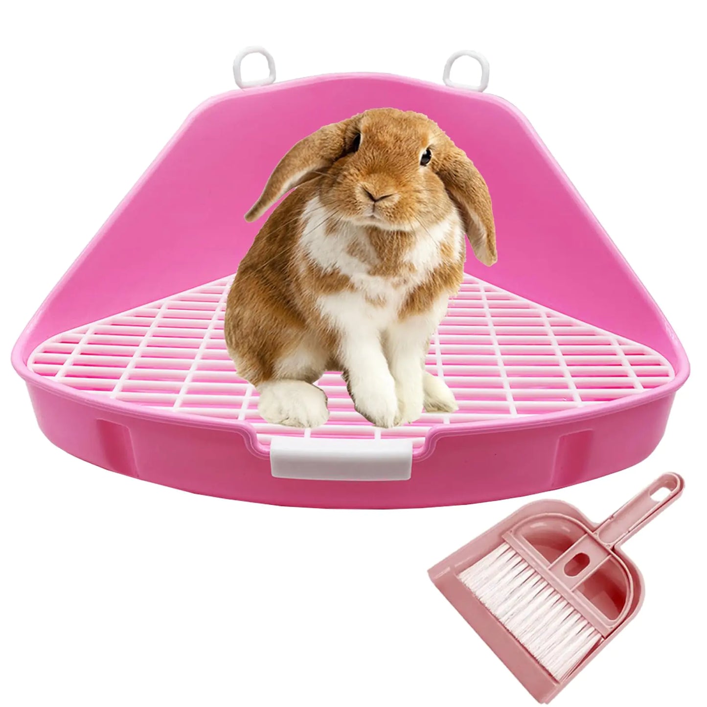 Wallspet Large Rabbit Litter Box Guinea Pig Potty Bunny Triangle Toilet Pet Cage Trainer Corner Bedding Box Small Animal Pan for Rabbit Bunny Chinchilla Ferret Rat