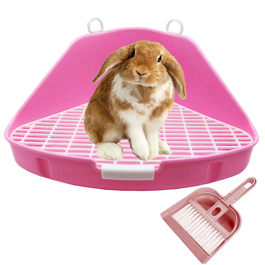 Wallspet Large Rabbit Litter Box Guinea Pig Potty Bunny Triangle Toilet Pet Cage Trainer Corner Bedding Box Small Animal Pan for Rabbit Bunny Chinchilla Ferret Rat