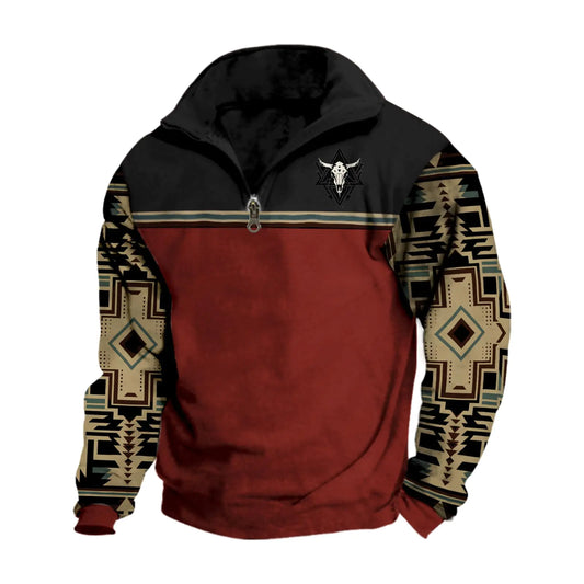 Aztec Bull Head Mens Pullover